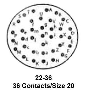 ITT Cannon KPT00E22-36SW KPT00E22-36SW Circular Connector KPT Wall Mount Receptacle 36 Contacts Solder Socket Bayonet 22-36 - Image 2
