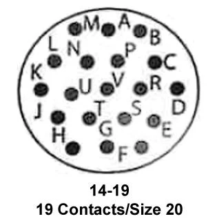 ITT Cannon KPT01A14-19S KPT01A14-19S Circular Connector KPT Cable Mount Receptacle 19 Contacts Solder Socket Bayonet 14-19 - Image 2