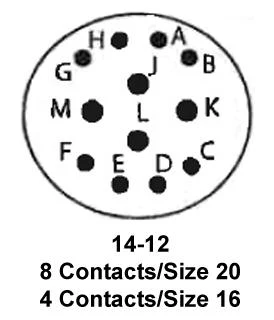ITT Cannon KPT06A14-12PX KPT06A14-12PX Circular Connector KPT Straight Plug 12 Contacts Solder Pin Bayonet 14-12 - Image 2