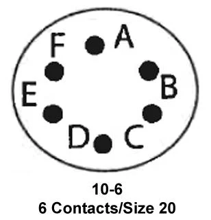 ITT Cannon KPT06B10-6SW KPT06B10-6SW Circular Connector KPT Straight Plug 6 Contacts Solder Socket Bayonet 10-6 - Image 2