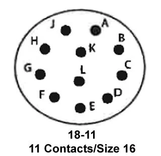 ITT CANNON KPT07E18-11P Circular Connector, KPT Series, MIL-DTL-26482 Series I, Jam Nut Receptacle, 11 Contacts, Solder Pin - Image 2