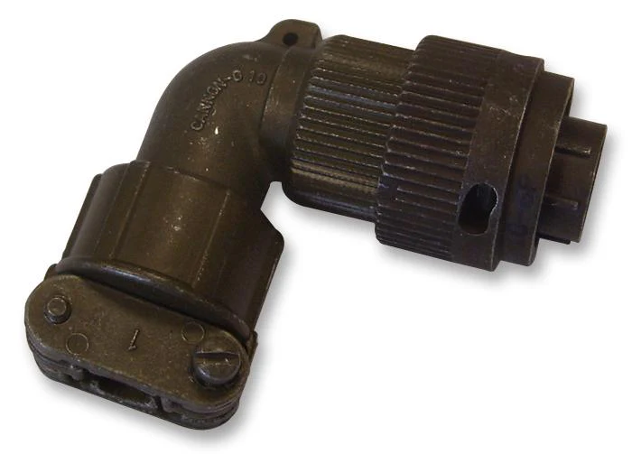 ITT CANNON KPT08A12-10P Circular Connector, KPT Series, MIL-DTL-26482 Series I, Right Angle Plug, 10 Contacts, Solder Pin