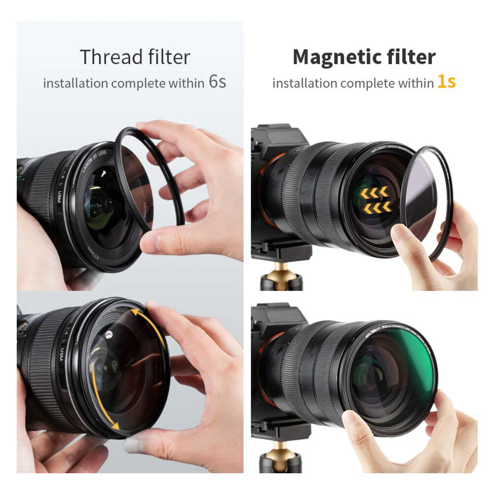 K&F Concept Nano-X Magnetic Black Mist Filter 1/4 with Adapter Ring & Lens Cap (52mm) - Image 6