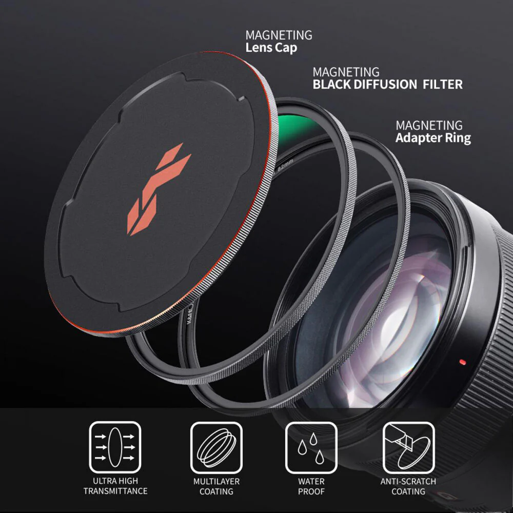 K&F Concept Nano-X Magnetic Black Mist Filter 1/4 with Adapter Ring & Lens Cap (52mm) - Image 7
