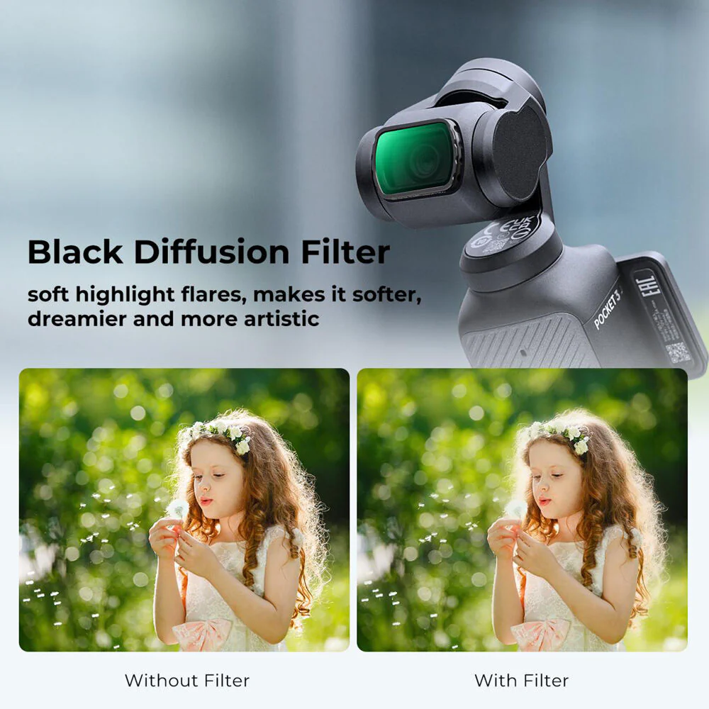 K&F Concept Nano-X Series 1/4 Black Diffusion Filter with Green Coating for DJI Osmo Pocket 3 - Image 5
