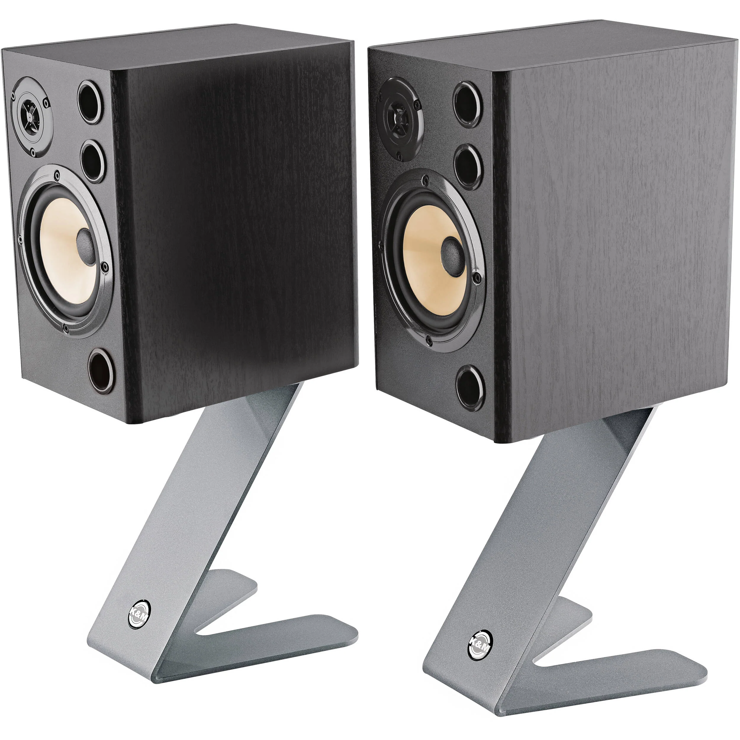 K&M 26773 Tabletop Monitor Z-Stand (Pair, Gray) - Image 2