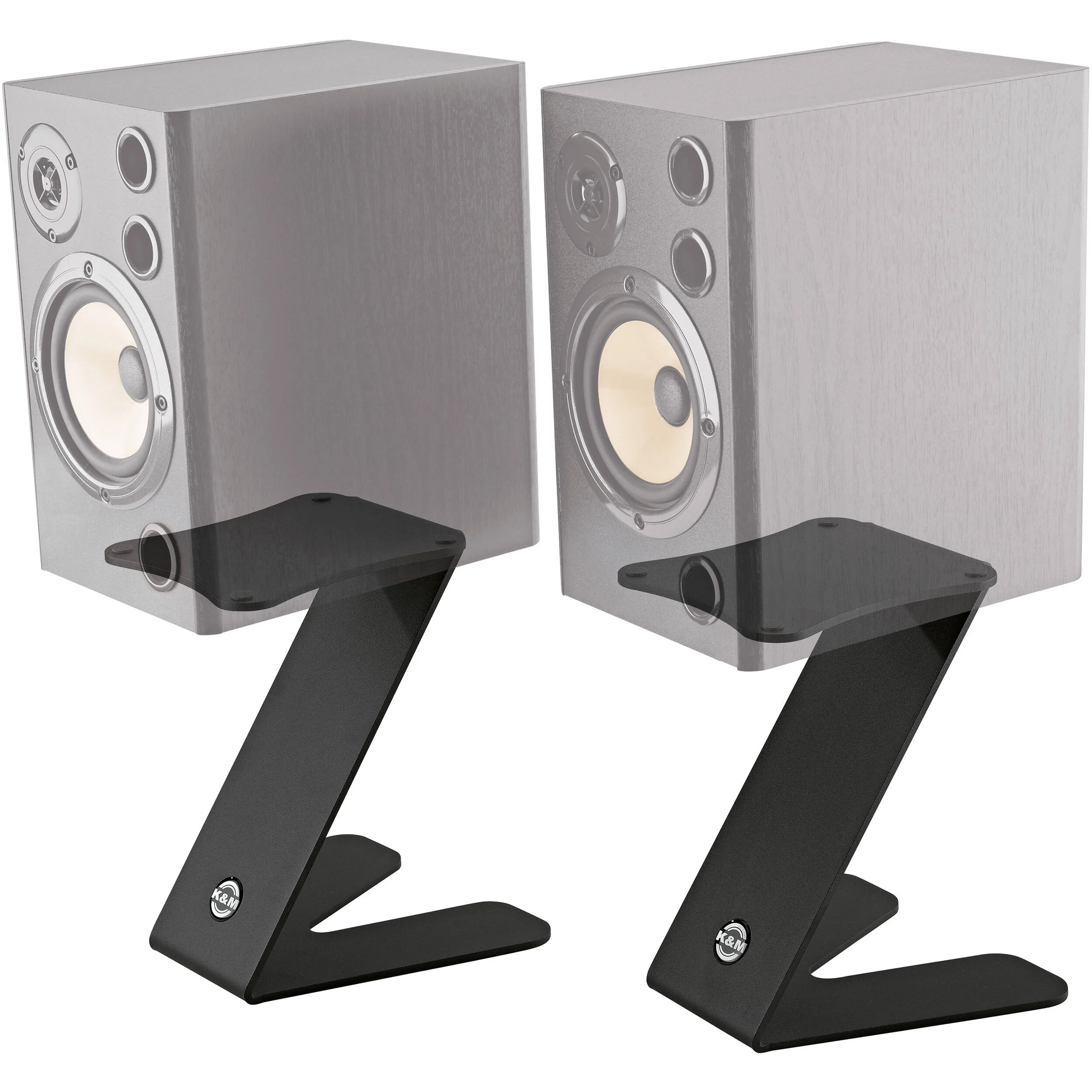 K&M 26773 Tabletop Monitor Z-Stand (Pair, Structured Black) - Image 2