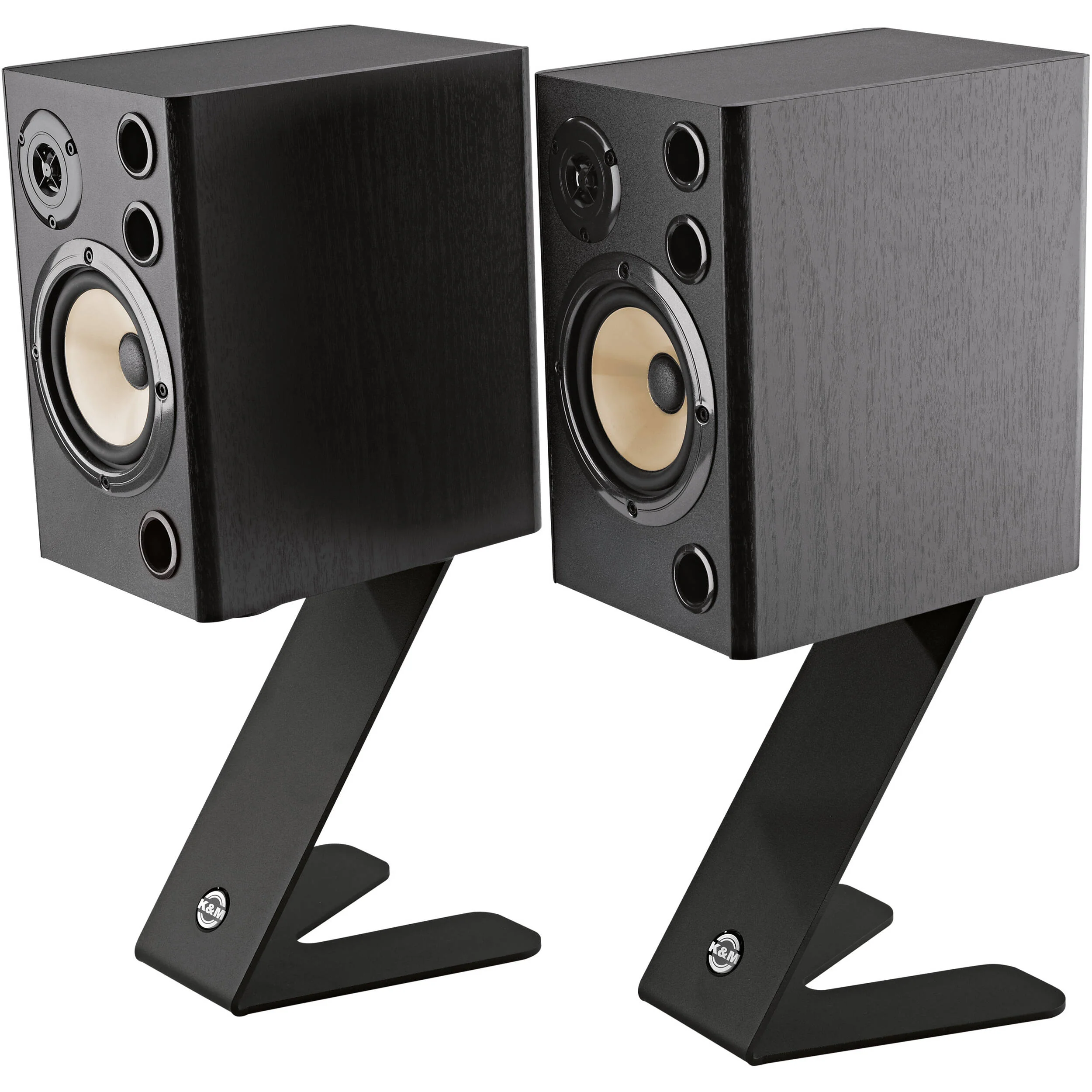 K&M 26773 Tabletop Monitor Z-Stand (Pair, Structured Black) - Image 3