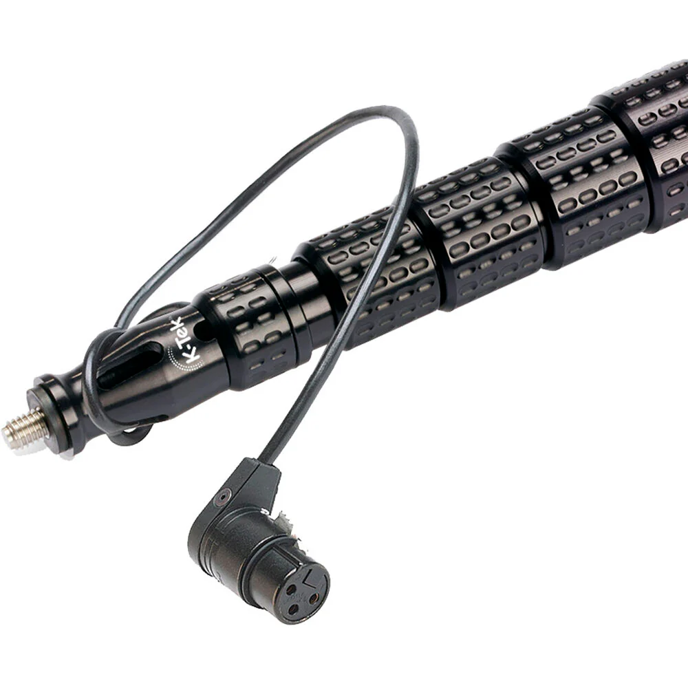 K-Tek KP10VCCR Mighty Boom 5-Section Graphite Boompole with Coiled Cable and XLR Side Exit (10.3') - Image 3