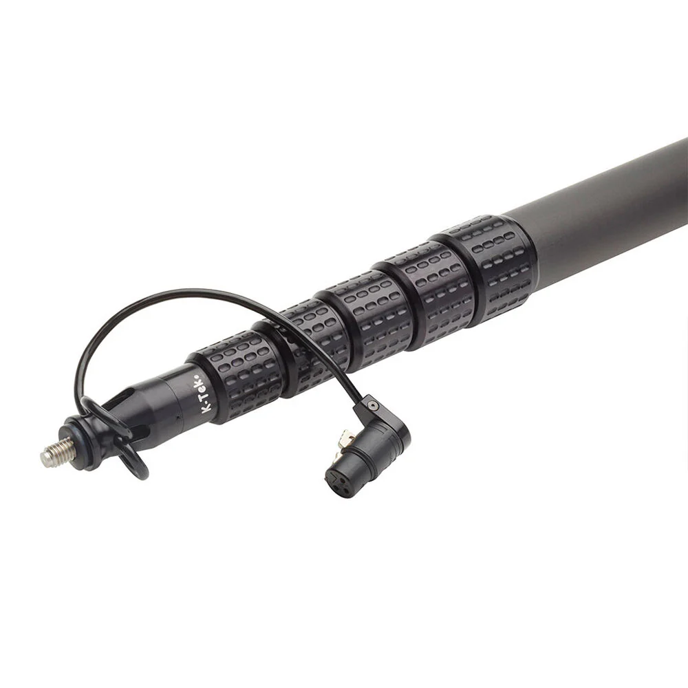 K-Tek KP20TA Mighty Boom 6-Section Graphite Boompole with Coiled Cable & Transmitter Adapter (20.3') - Image 4