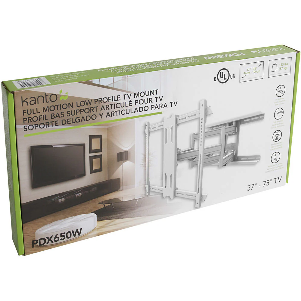 Kanto Living PDX650W Full-Motion Wall Mount for 37 to 75" Displays (White) - Image 11