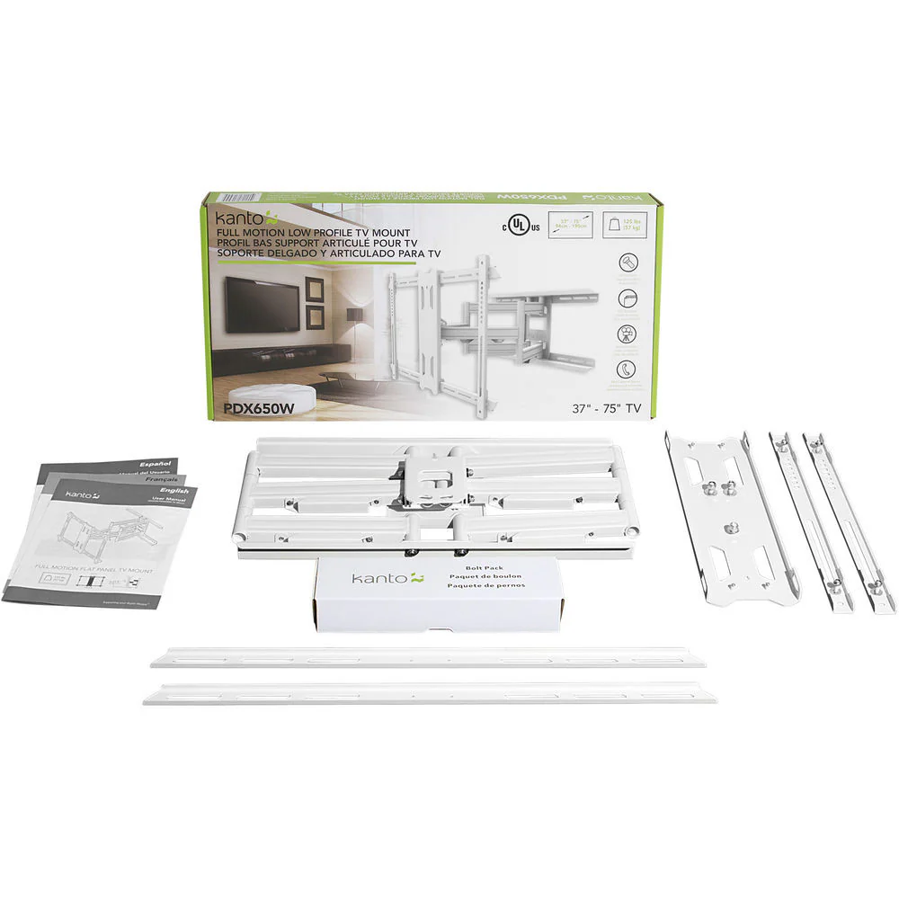 Kanto Living PDX650W Full-Motion Wall Mount for 37 to 75" Displays (White) - Image 3