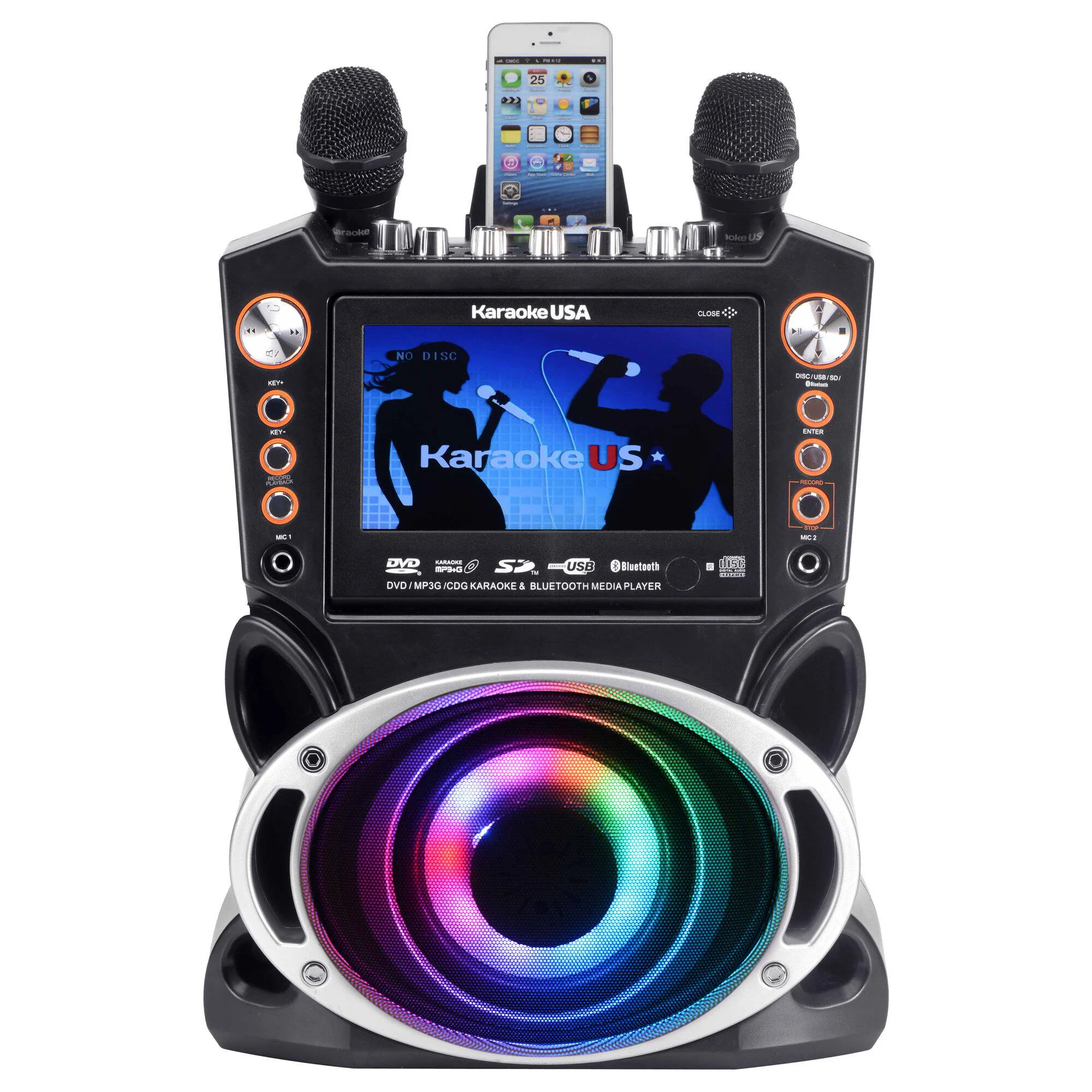Karaoke USA GF946 DVD, CD+G, MP3+G Karaoke System with 7" Screen, Bluetooth, and HDMI - Image 3