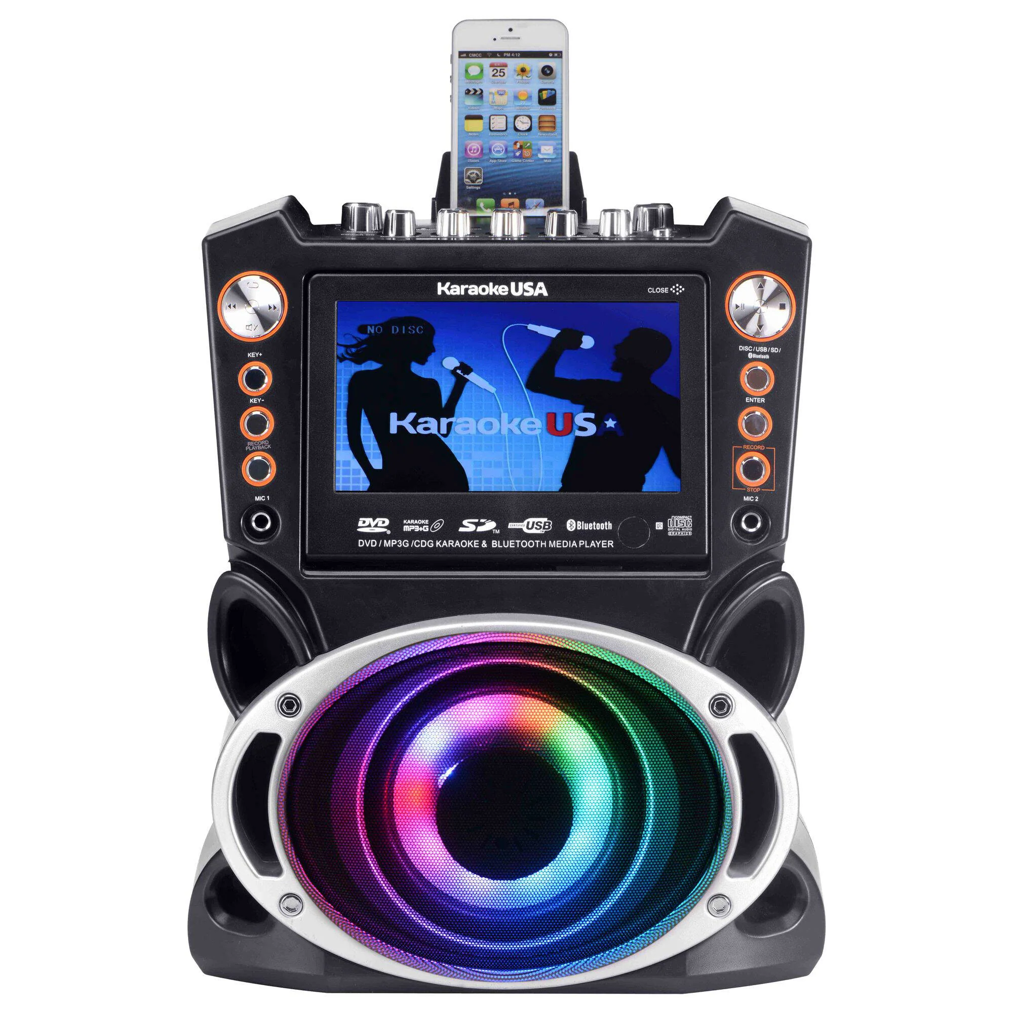 Karaoke USA GF946 DVD, CD+G, MP3+G Karaoke System with 7" Screen, Bluetooth, and HDMI - Image 4