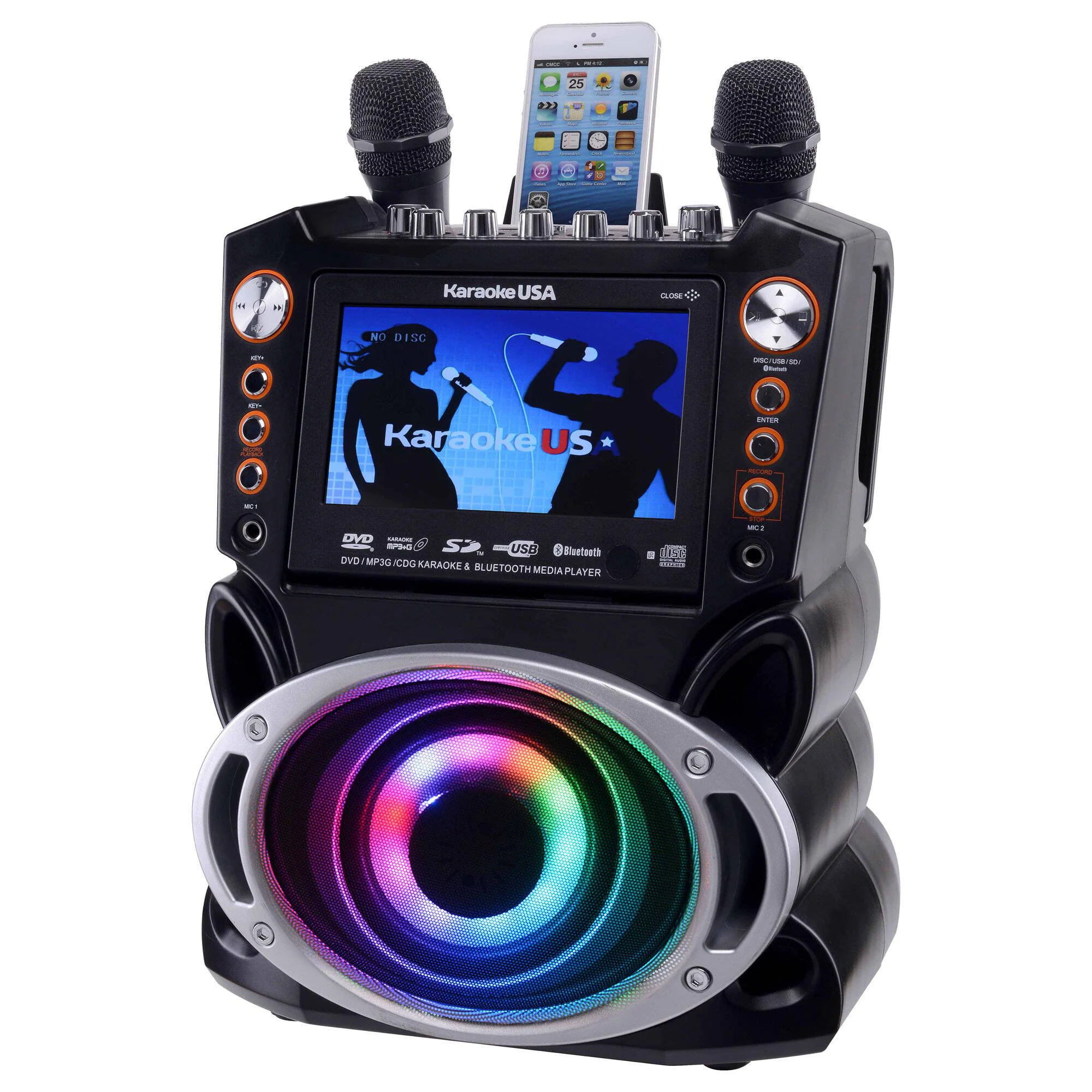 Karaoke USA GF946 DVD, CD+G, MP3+G Karaoke System with 7" Screen, Bluetooth, and HDMI - Image 5