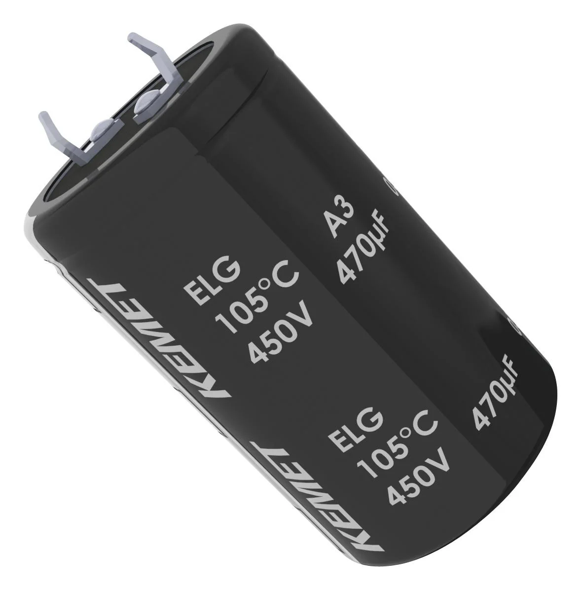 KEMET ELG687M200AR4AA Electrolytic Capacitor, Snap-in, 680 �F, 200 V, ELG Series, 2000 hours @ 105�C, � 20%