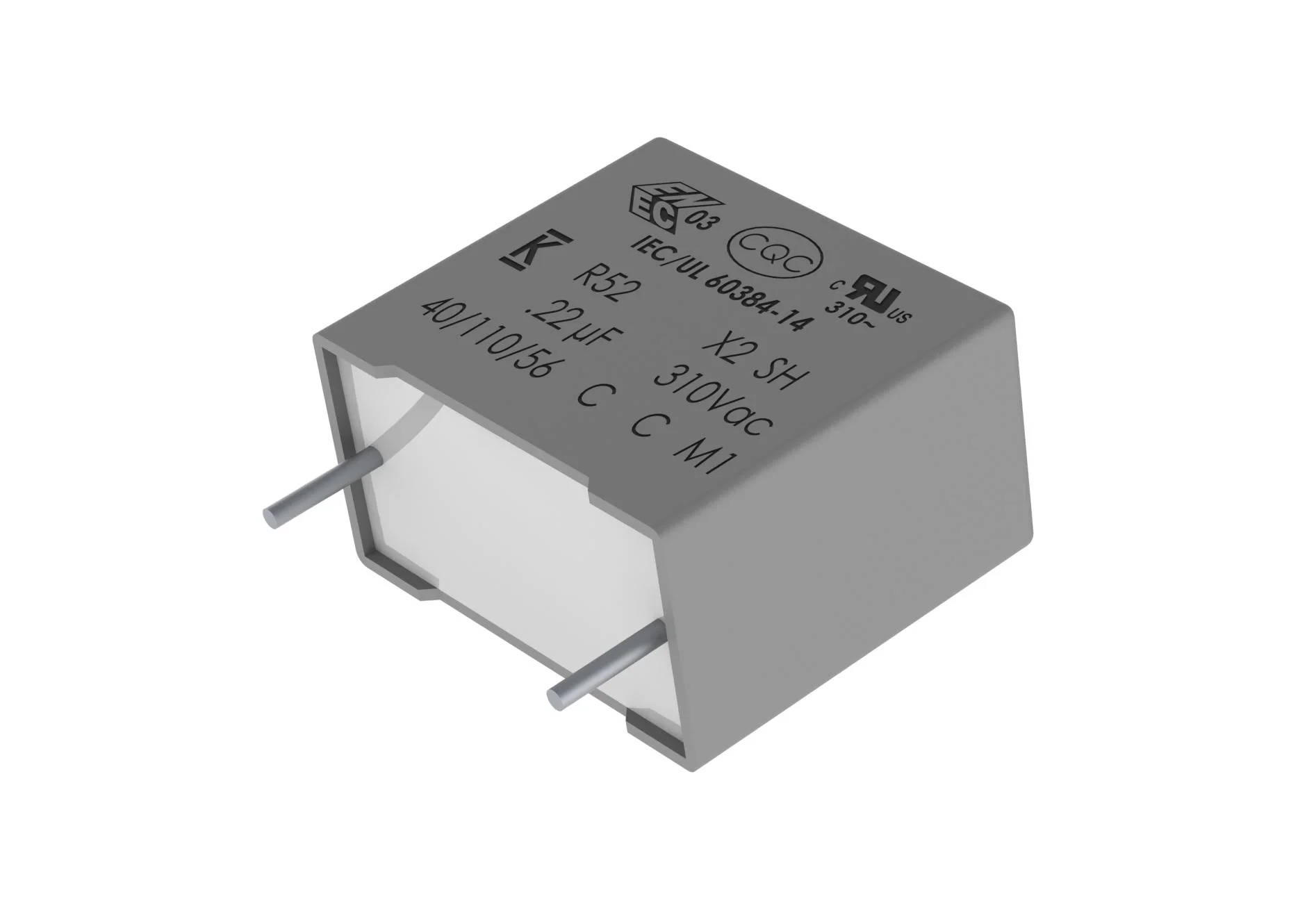 Kemet R523N422050P0M R523N422050P0M Safety Capacitor Metallized PP Radial Box - 2 Pin 2.2 µF ± 20% X2 Through Hole