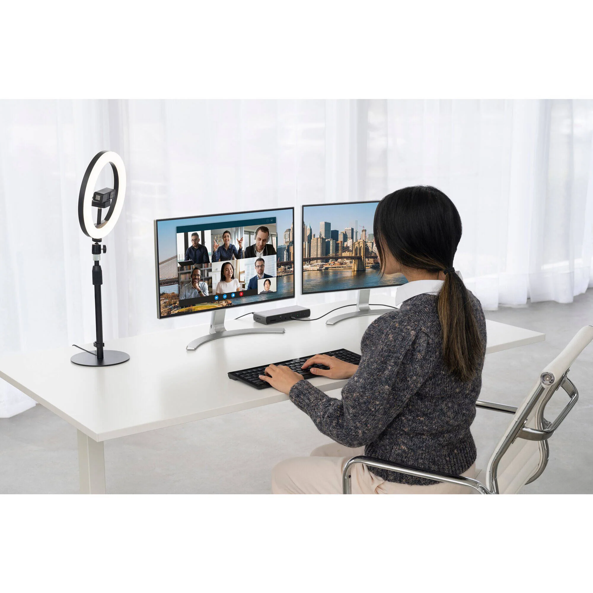 Kensington L1000 Bi-Color Ring Light with Webcam Mount - Image 6