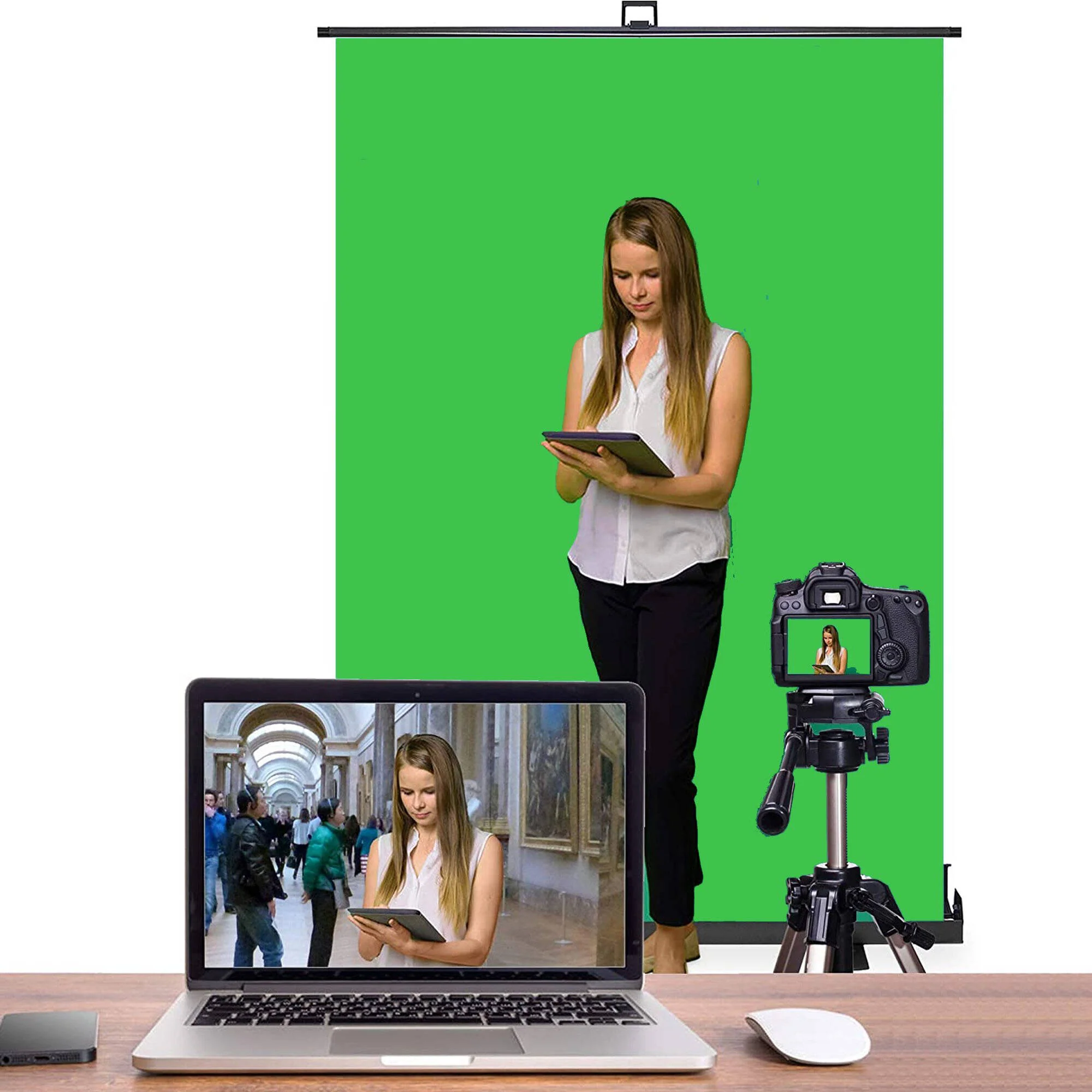 KHOMO GEAR Collapsible Green Screen with Auto-Locking Frame - Image 6