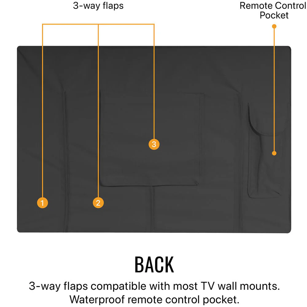 KHOMO GEAR Outdoor TV Cover for 65 to 70" Outdoor TVs (Black) - Image 4