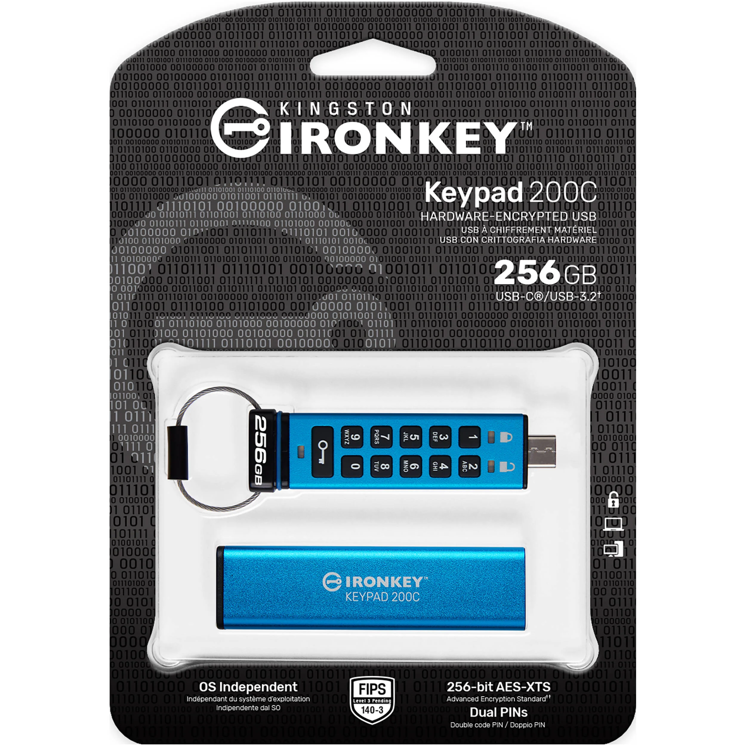 Kingston 256GB IronKey Keypad 200 USB-C 3.2 Gen 1 Flash Drive - Image 3