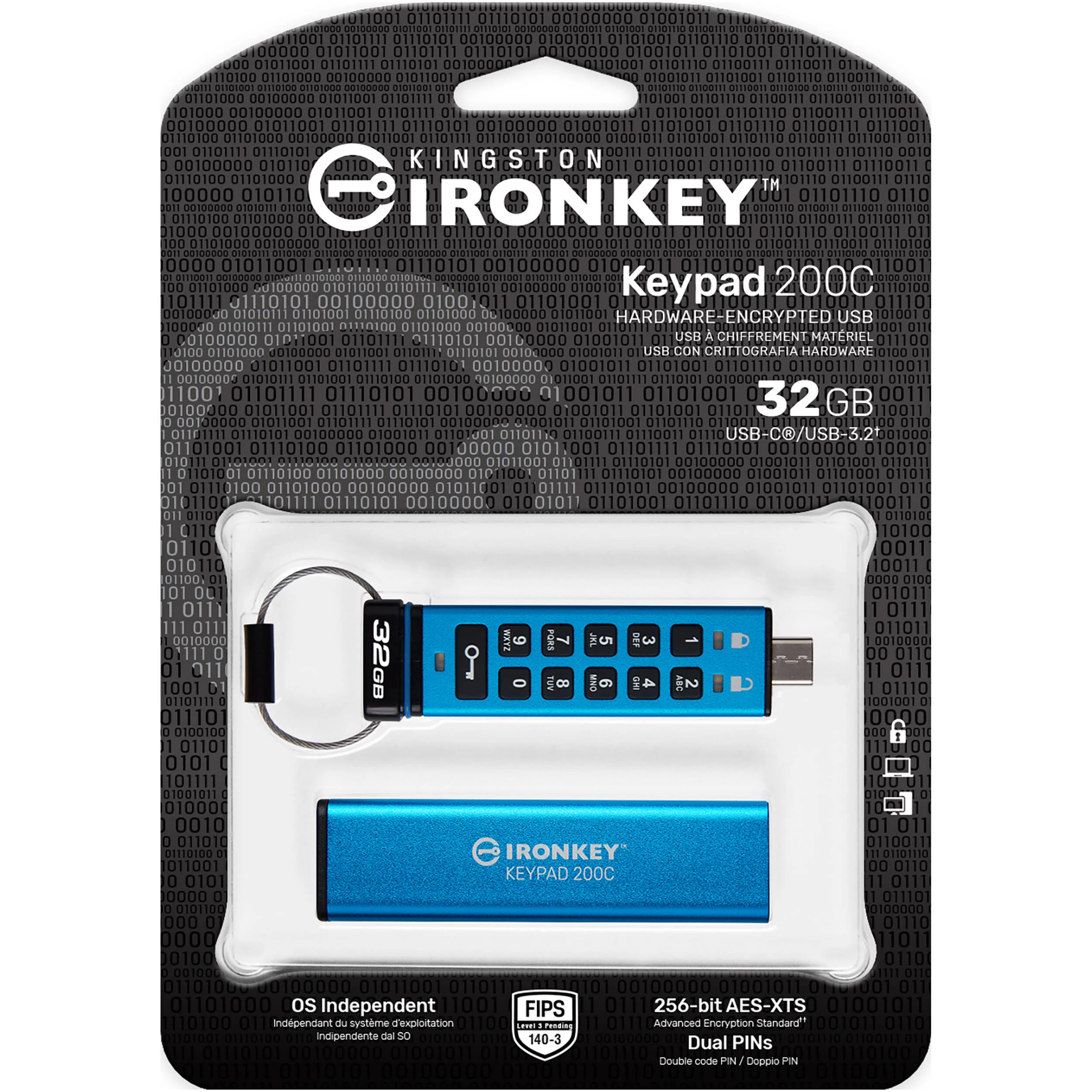 Kingston 32GB IronKey Keypad 200 USB-C 3.2 Gen 1 Flash Drive - Image 3