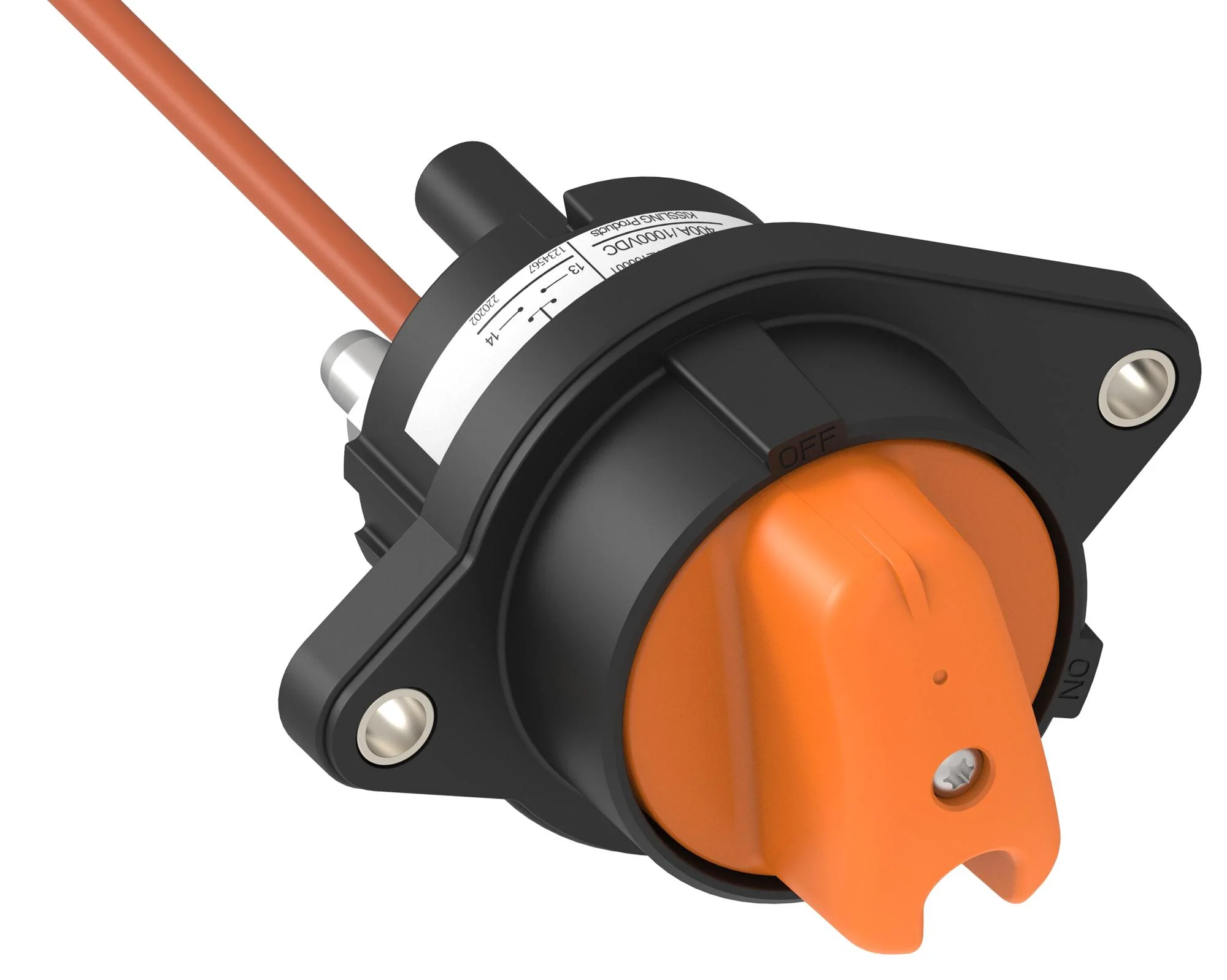 KISSLING - TE CONNECTIVITY 35H-411-0100-OR2100001 Battery Disconnector Switch, Manual, Removable, Orange, Lever, 1 Poles, 400 A, 1 kVDC, Flange - Image 6