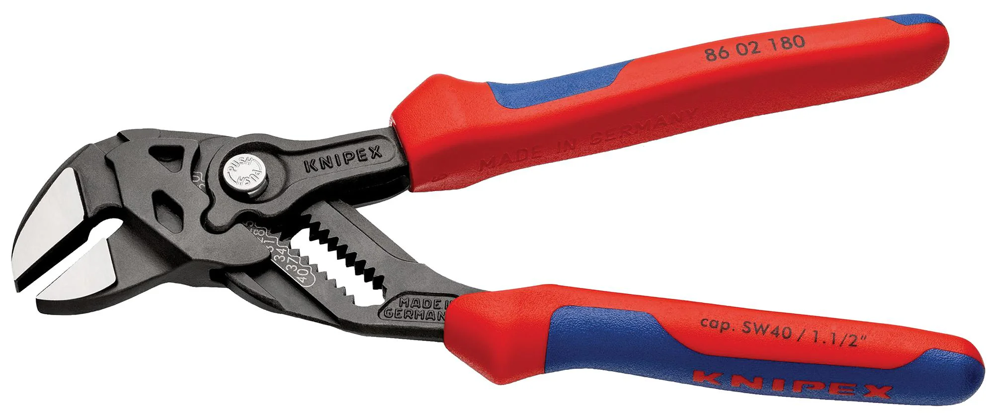 KNIPEX 86 02 180 Plier Wrench, Water Pump, 180mm OAL, 35mm Jaw Opening - Image 2
