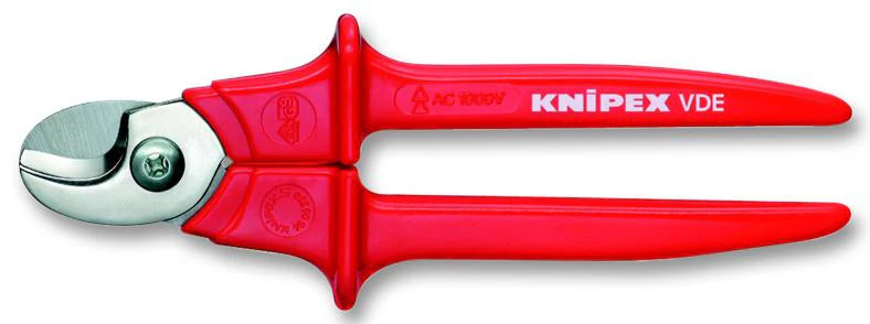 KNIPEX 95 06 230 230mm 1000V VDE-tested Cable Shears with Plastic Insulated Handles