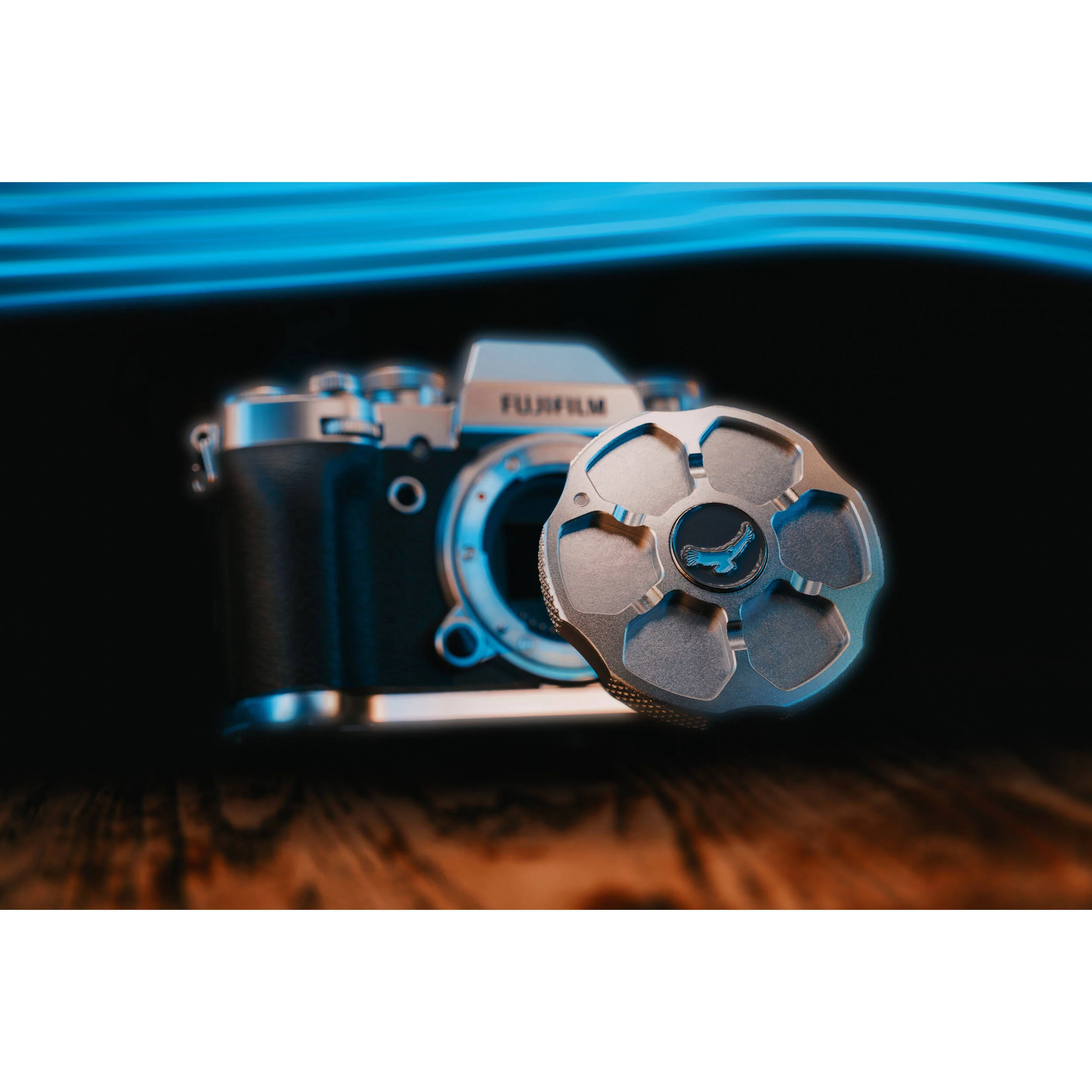 Kondor Blue Aluminum Body Cap for FUJIFILM X mount Cameras (Space Gray) - Image 5