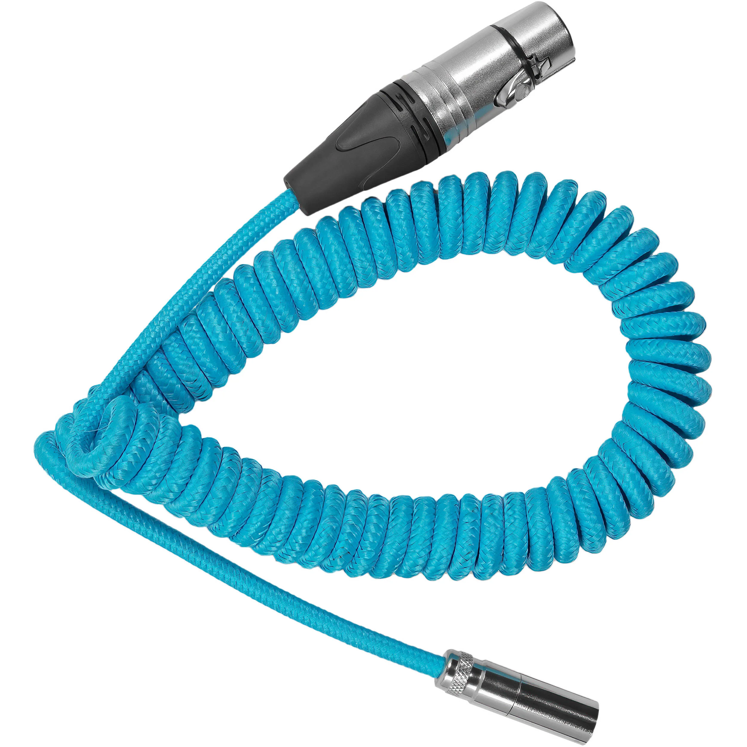 Kondor Blue Coiled Mini-XLR to XLR Cable for Canon C70 & BMPCC 4K/6K (12 to 24") - Image 2