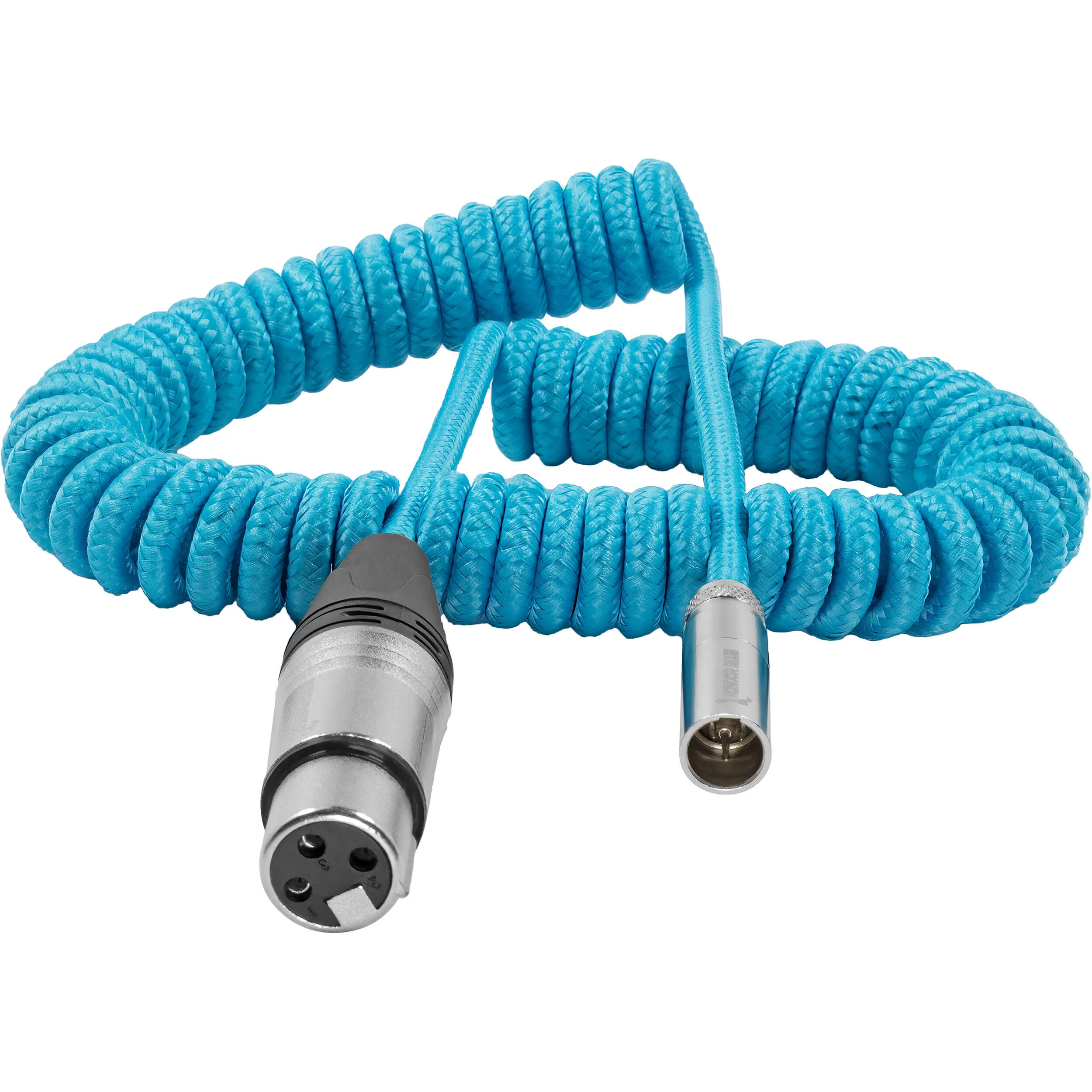 Kondor Blue Coiled Mini-XLR to XLR Cable for Canon C70 & BMPCC 4K/6K (12 to 24") - Image 3
