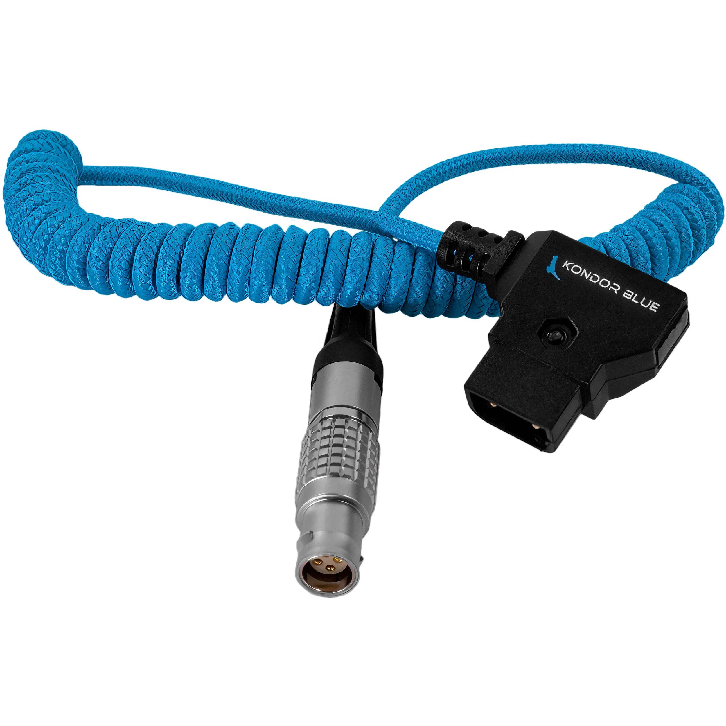 Kondor Blue D-Tap to 4-Pin Coiled Power Cable for Canon C200 - Image 2