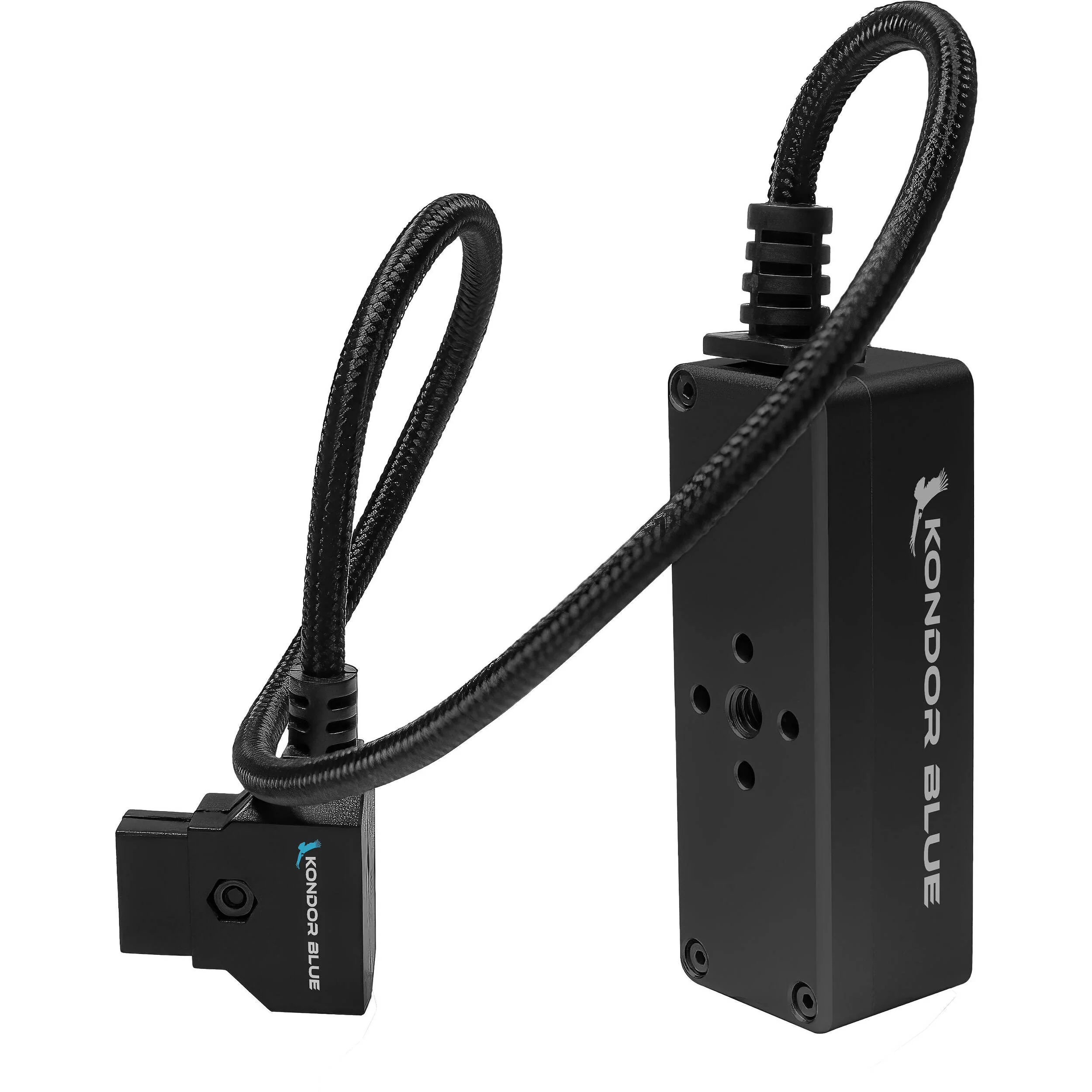 Kondor Blue Male D-Tap to 4-Port Female D-Tap Splitter Hub with Voltmeter (16", Raven Black) - Image 4