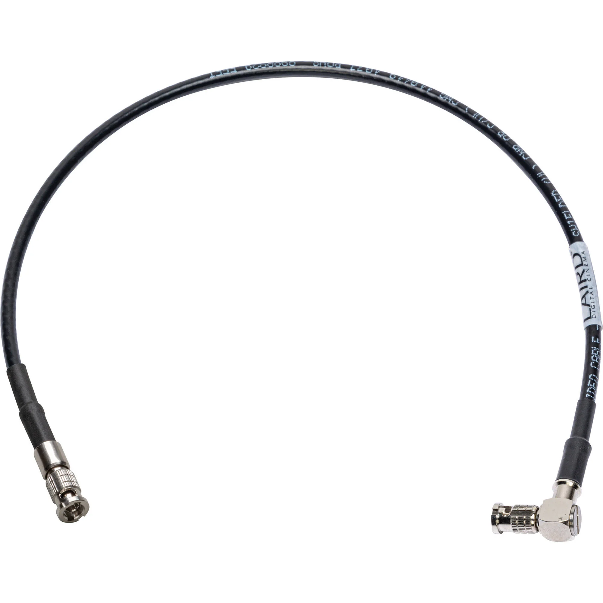 Laird Digital Cinema HDBNC4855-RA Belden 4855R Right-Angle HD-BNC to HD-BNC Male 4K 12G HD-SDI Video Patch Cable (6')