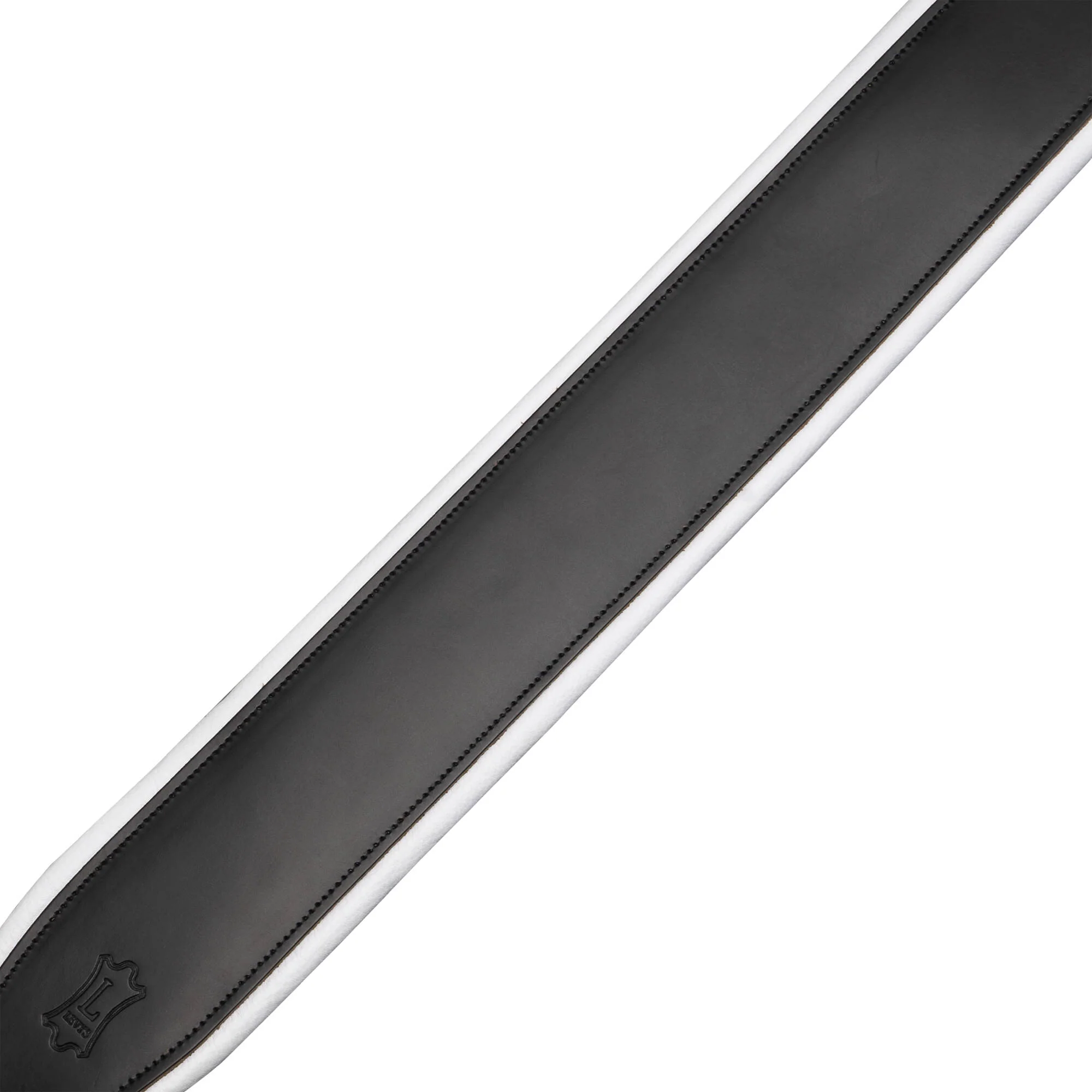 Levy's Amped Leather Series Guitar Strap (Black/White) - Image 4