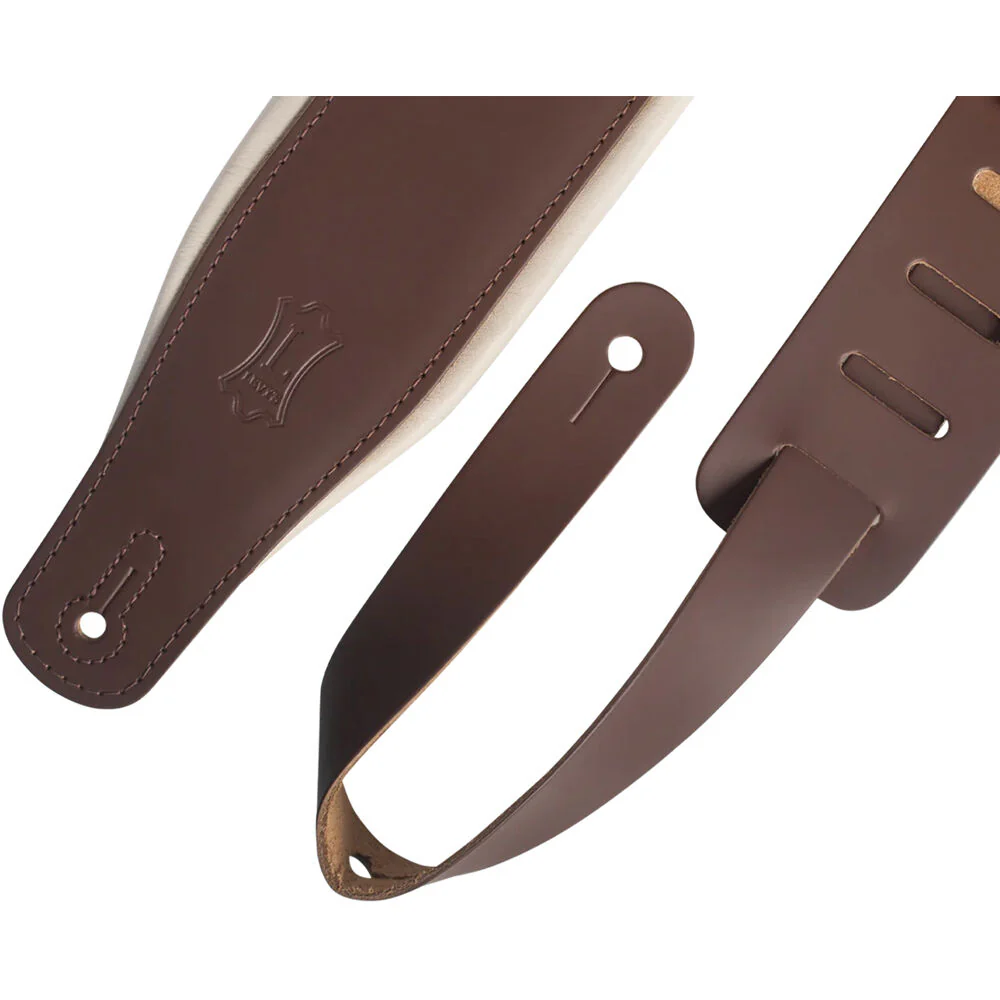 Levy's Amped Leather Series Guitar Strap (Brown) - Image 2
