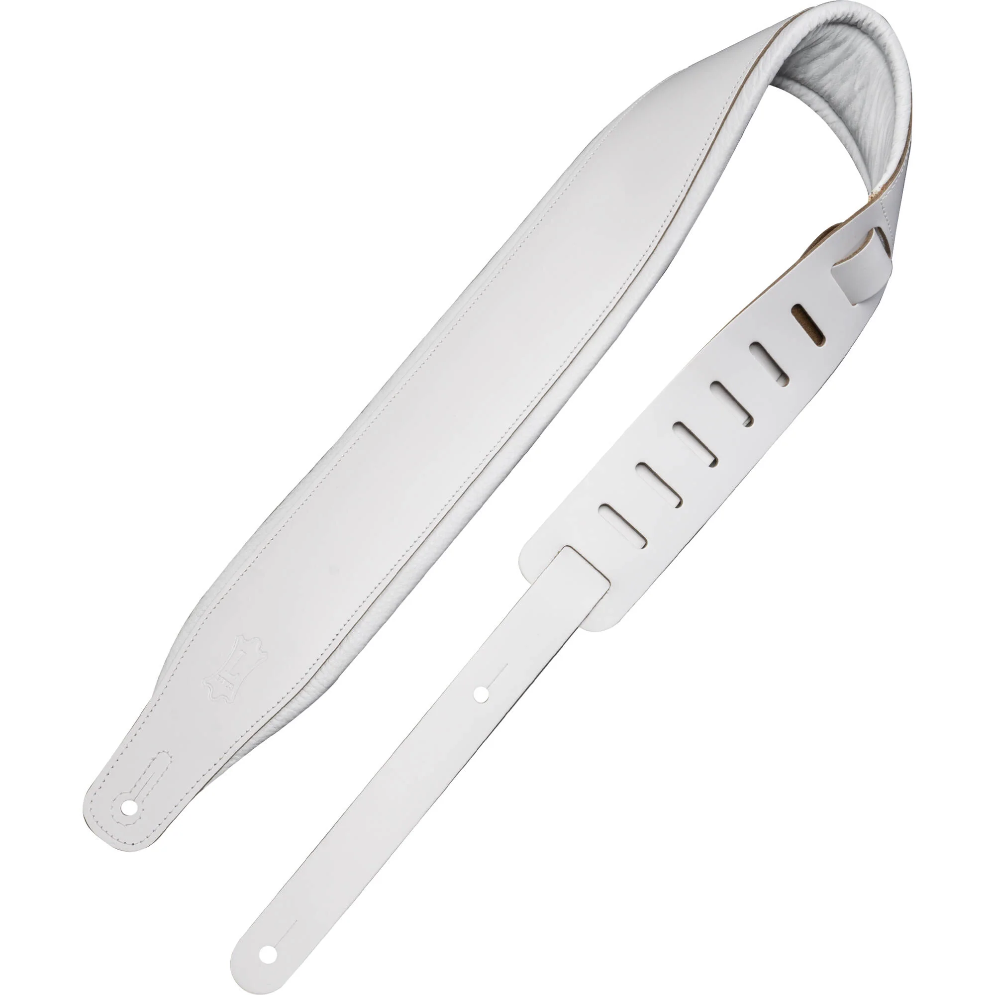 Levy's Amped Leather Series Guitar Strap (White)