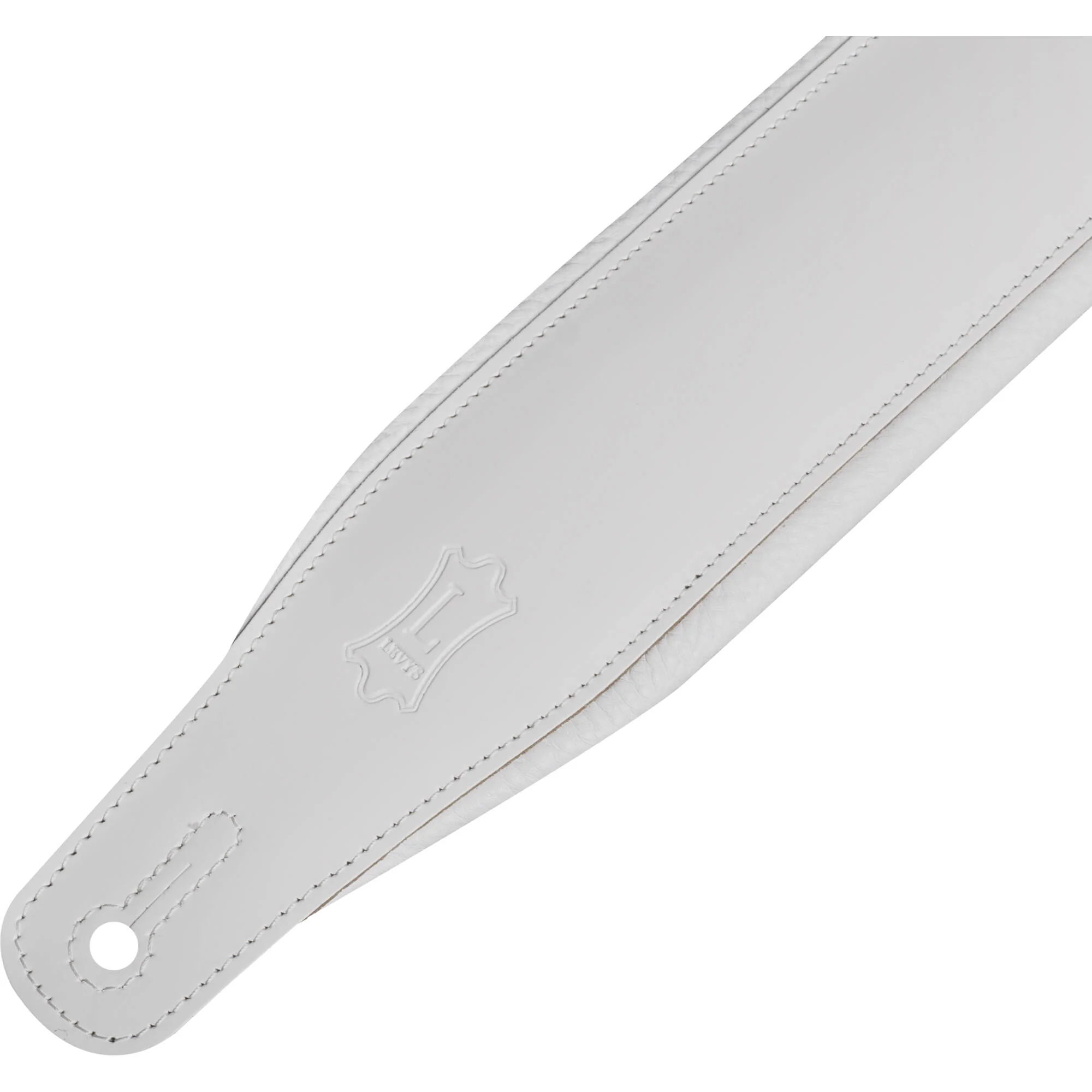 Levy's Amped Leather Series Guitar Strap (White) - Image 5