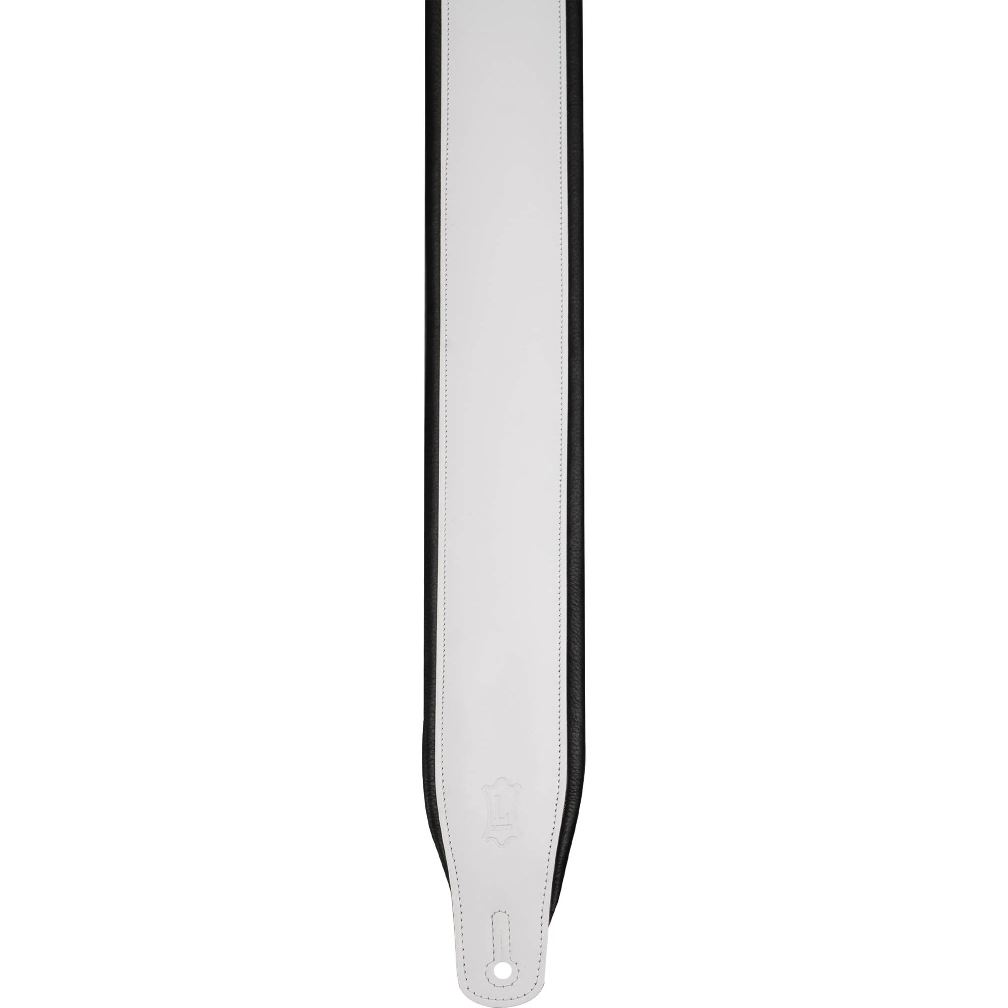 Levy's Amped Leather Series Guitar Strap (White/Black) - Image 3
