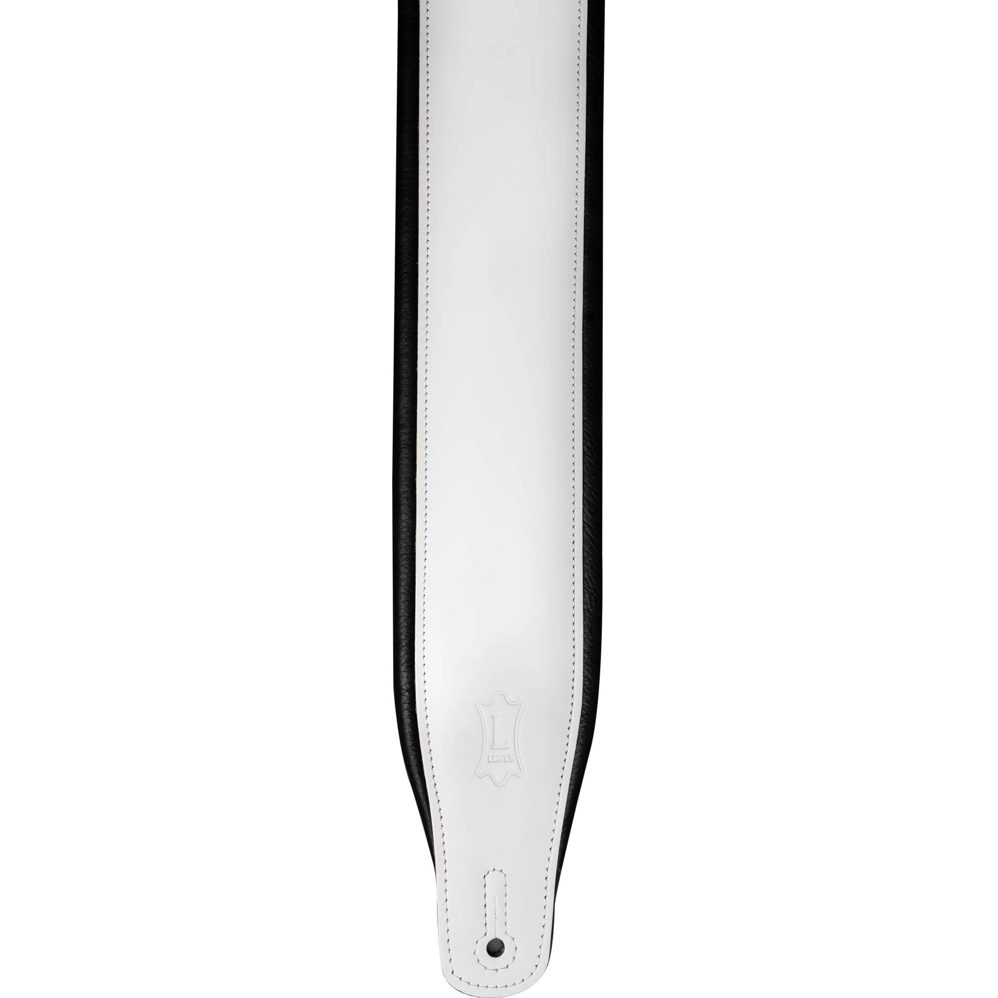 Levy's Amped Leather Series Guitar Strap (White/Black) - Image 7