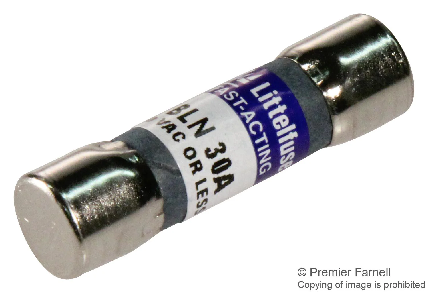 Littelfuse 0BLN030.T Fuse Industrial / Power BLN Series 30 A 250 V 10.3mm x 38.1mm 13/32" 1-1/2"