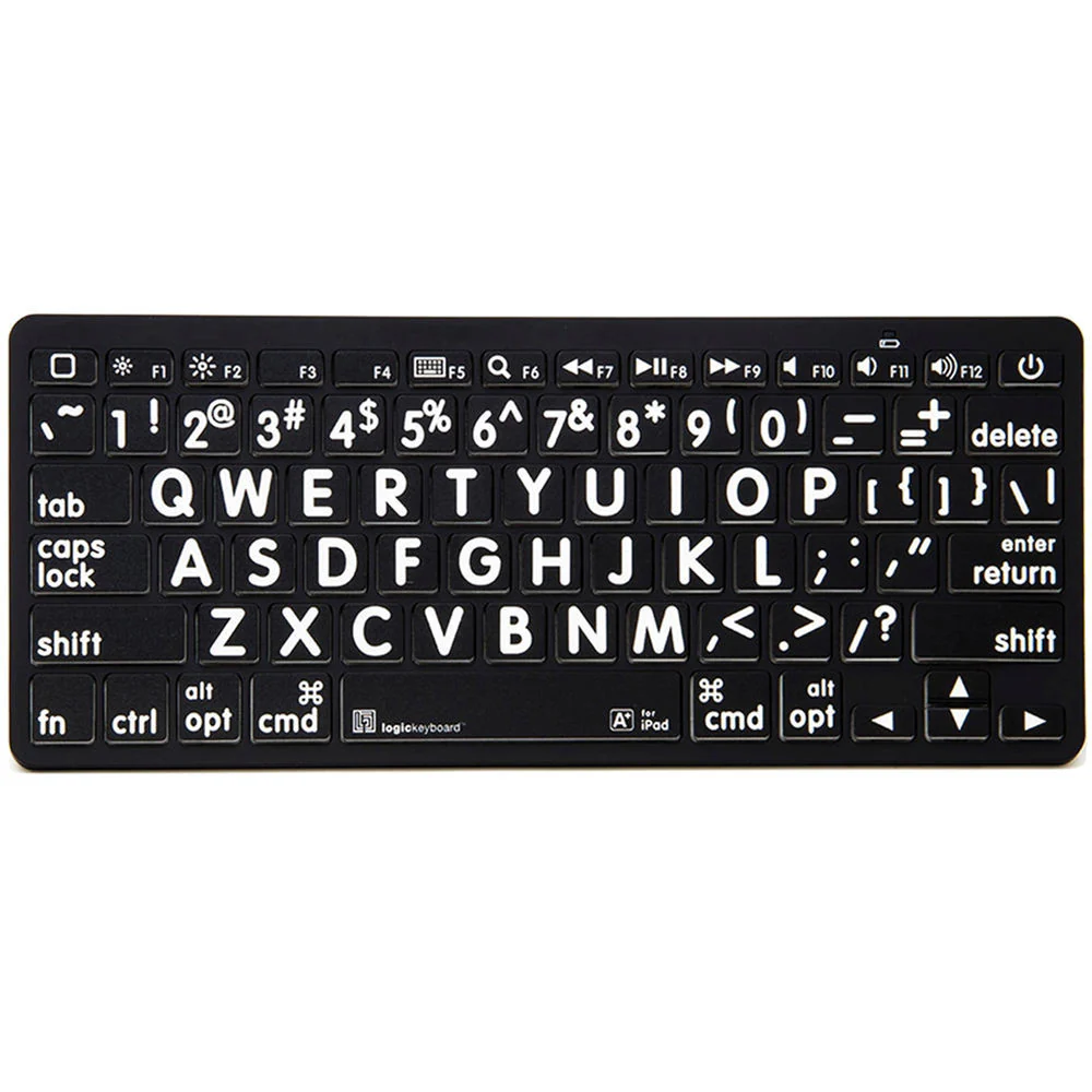 LogicKeyboard XL Print American English Bluetooth 3.0 Mini Keyboard (White on Black) - Image 3