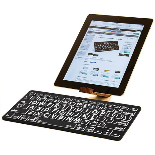 LogicKeyboard XL Print American English Bluetooth 3.0 Mini Keyboard (White on Black) - Image 4