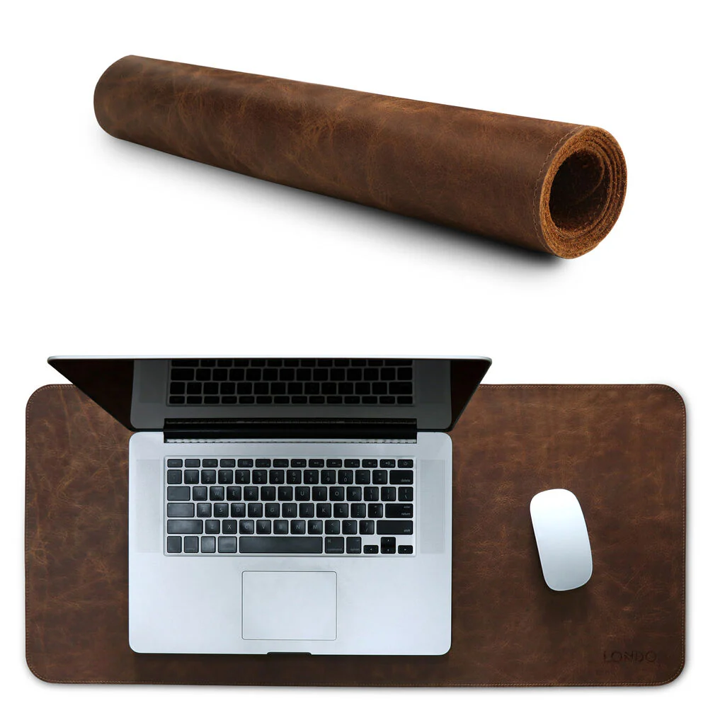 Londo Genuine Leather Extended Mouse Pad (Brown) - Image 4