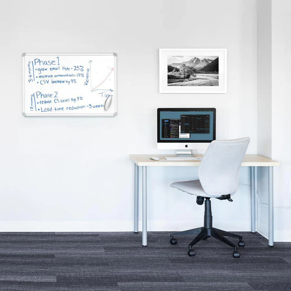 Luxor Porcelain Wall-Mounted Dry-Erase Whiteboard (36 x 24") - Image 2