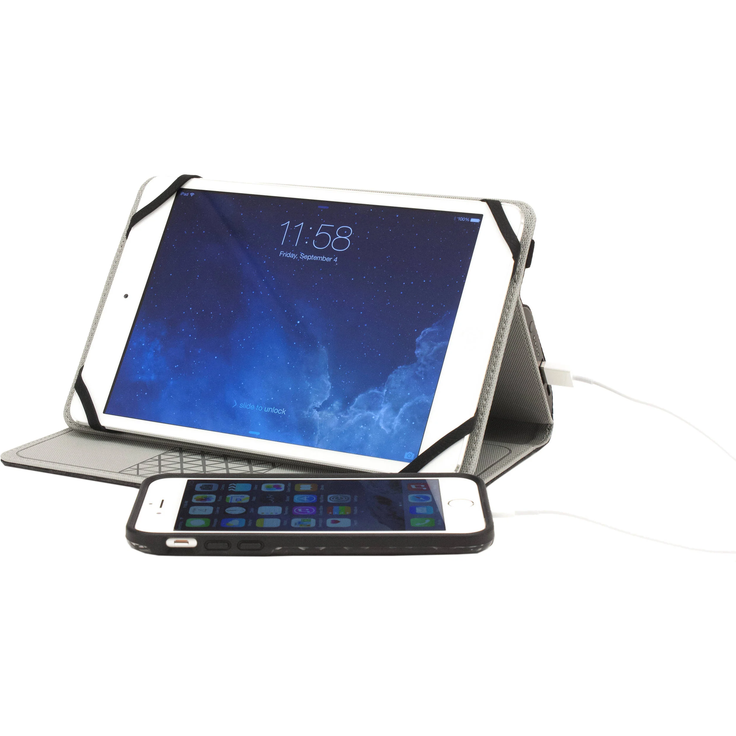 M-Edge Folio Power Case for 7 & 8" Tablets (Heather Gray) - Image 4