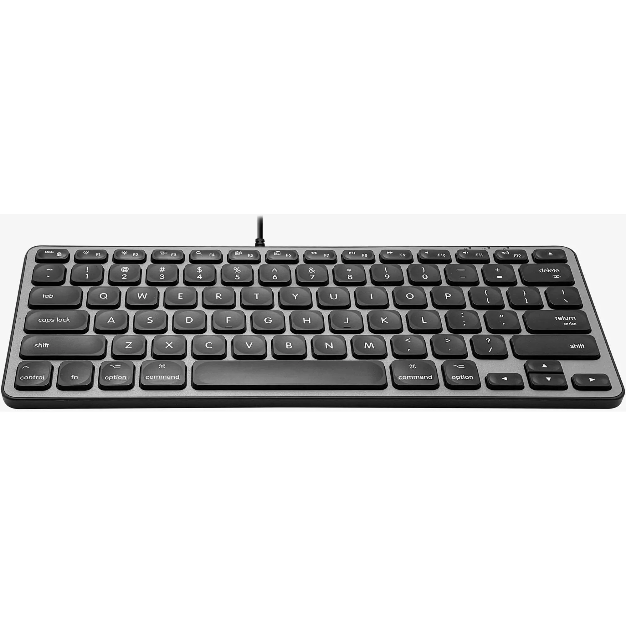 Macally Compact Wired Keyboard with USB-A and USB-C Hub (Space Gray) - Image 5