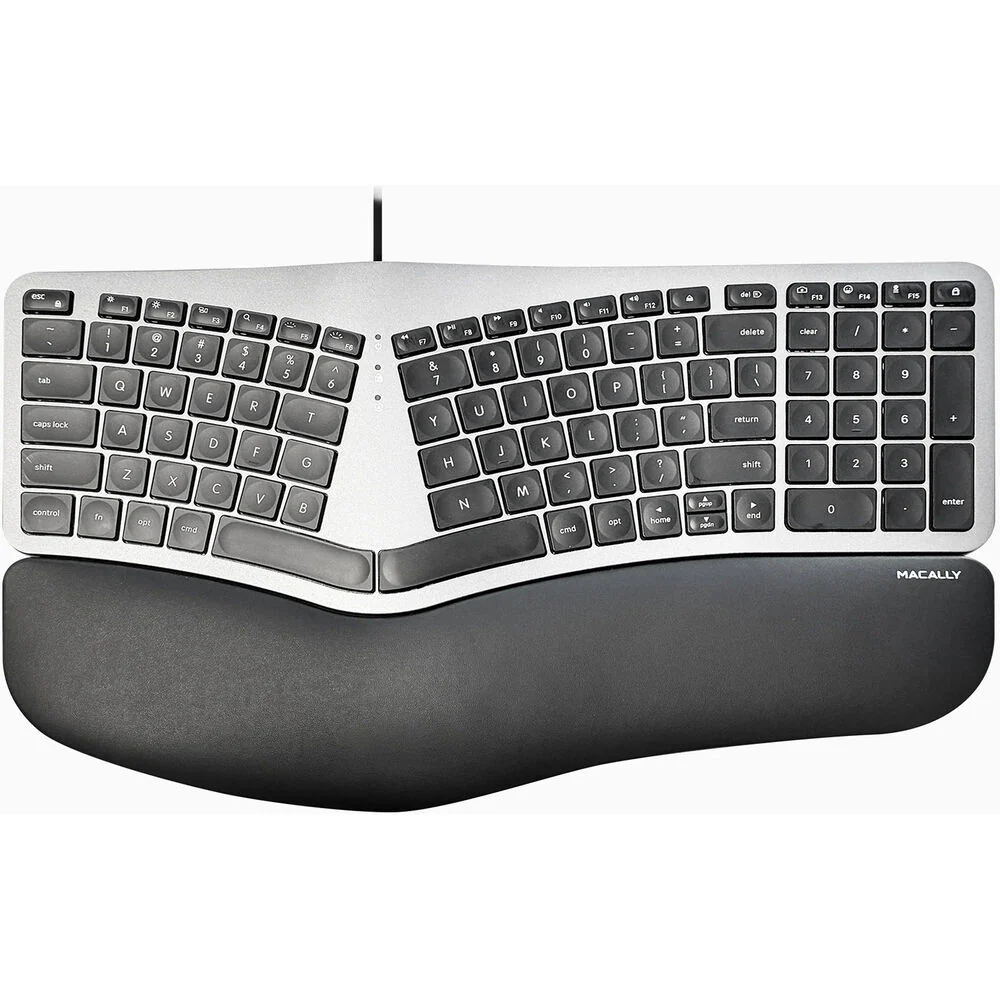 Macally Wired USB Backlit Ergonomic Keyboard for Mac - Image 2
