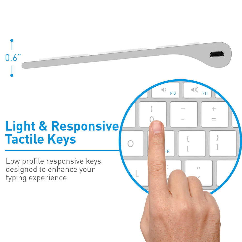 Macally Wireless Bluetooth Keyboard (Aluminum Silver) - Image 4